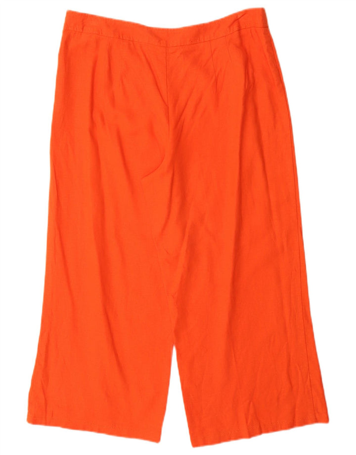 Calça capri feminina Marks & Spencer UK 12 médio W30 L23 laranja linho