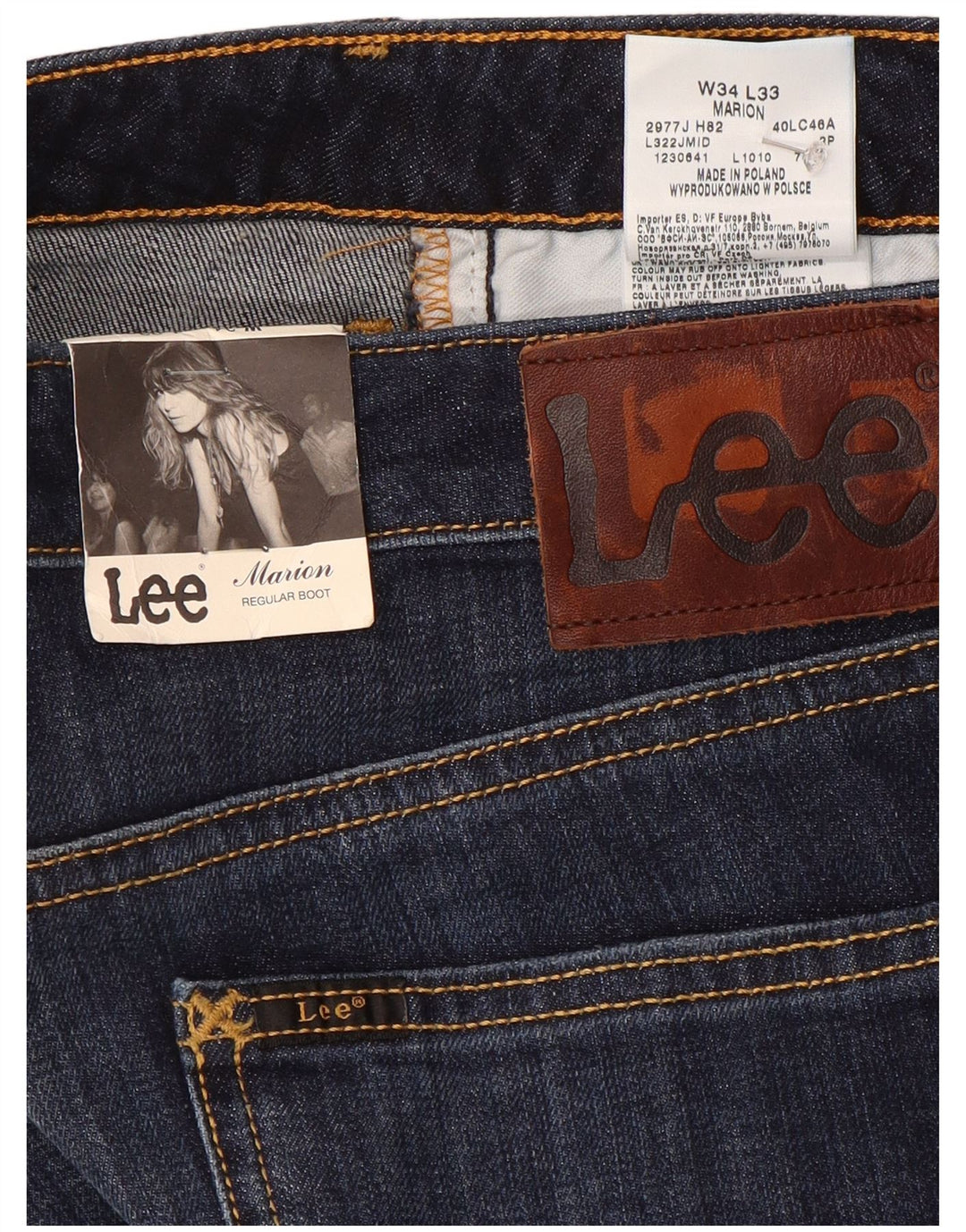 Lee Womens Bootcut Jeans W34 L33 Azul Marinho Algodão