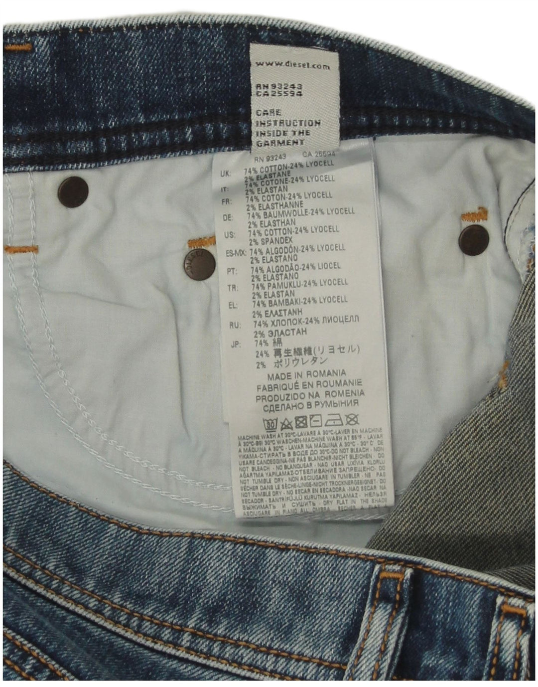 Diesel Feminino Carrot Slim Jeans W30 L32 Azul Algodão