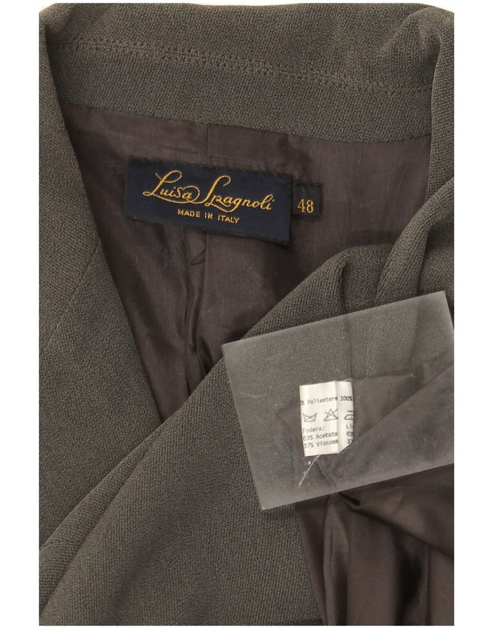 Luisa Spagnoli Jaqueta blazer feminina Longline 2 botões IT 48 XL cinza acetato
