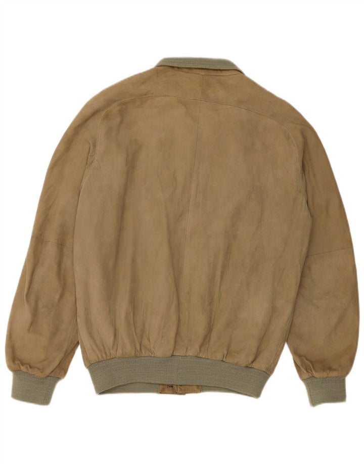Jaqueta bomber masculina VINTAGE de camurça IT 48 bege médio