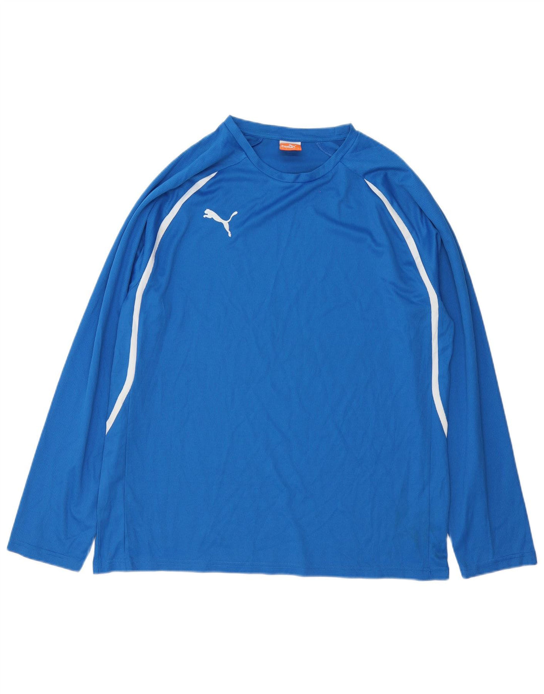 Puma Mens Top Manga Longa Grande Listrado Azul Poliéster