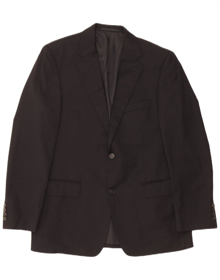 Jaqueta blazer masculina de 2 botões HUGO BOSS EU 50 grande listra preta