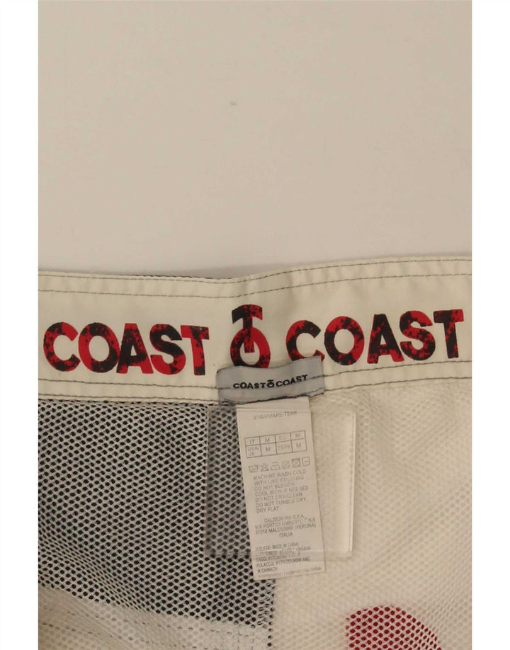 Shorts de natação gráficos masculinos vintage poliéster colorblock branco médio