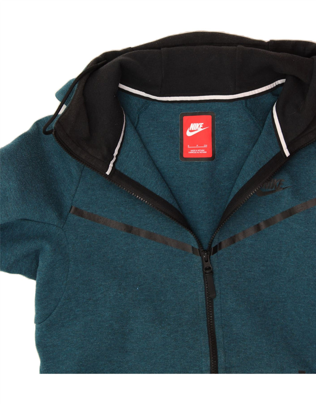 NIKE Mens Zip Hoodie Sweater Small Turquoise Cotton Vintage Nike and Second-Hand Nike from Messina Hembry 