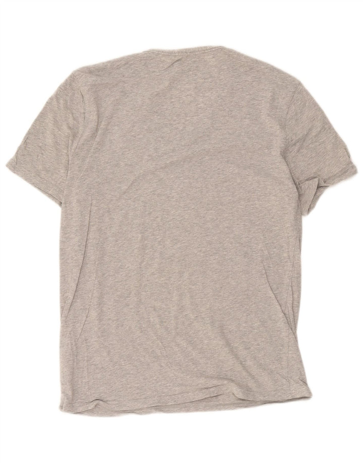 Adidas Mens Camiseta Top Grande Algodão Cinza