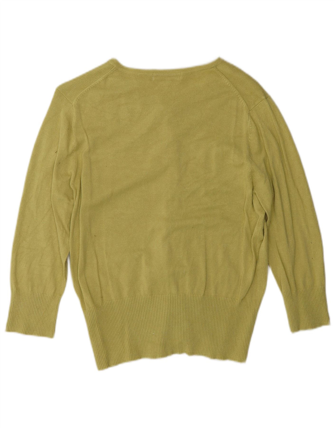 Suéter cardigã feminino de manga 3/4 da Marks & Spencer Reino Unido 14 verde médio