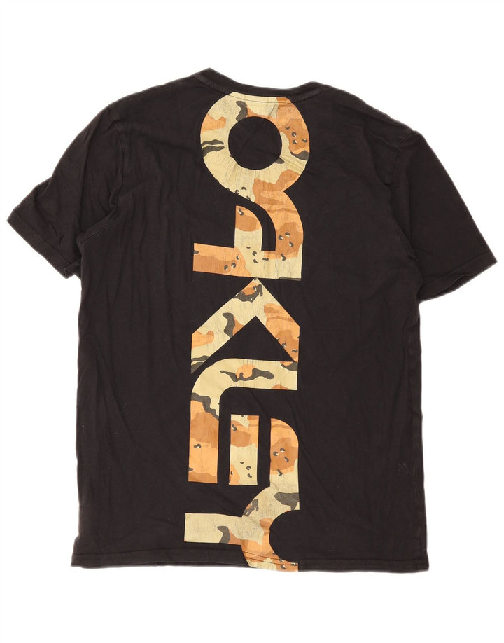 Oakley Camiseta masculina gráfica top pequeno algodão preto