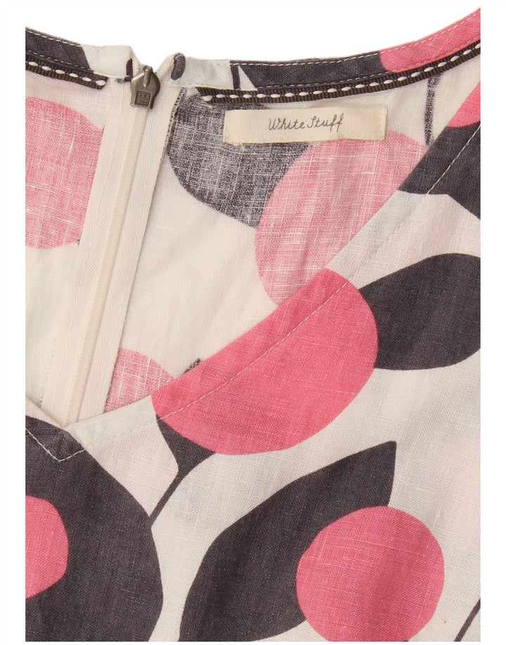 Vestido feminino branco sem mangas White Stuff UK 12 médio branco floral