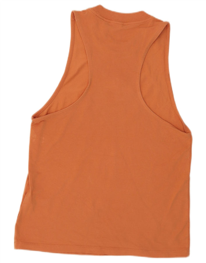 Adidas Womens Vest Top UK 10 Pequeno Laranja Algodão