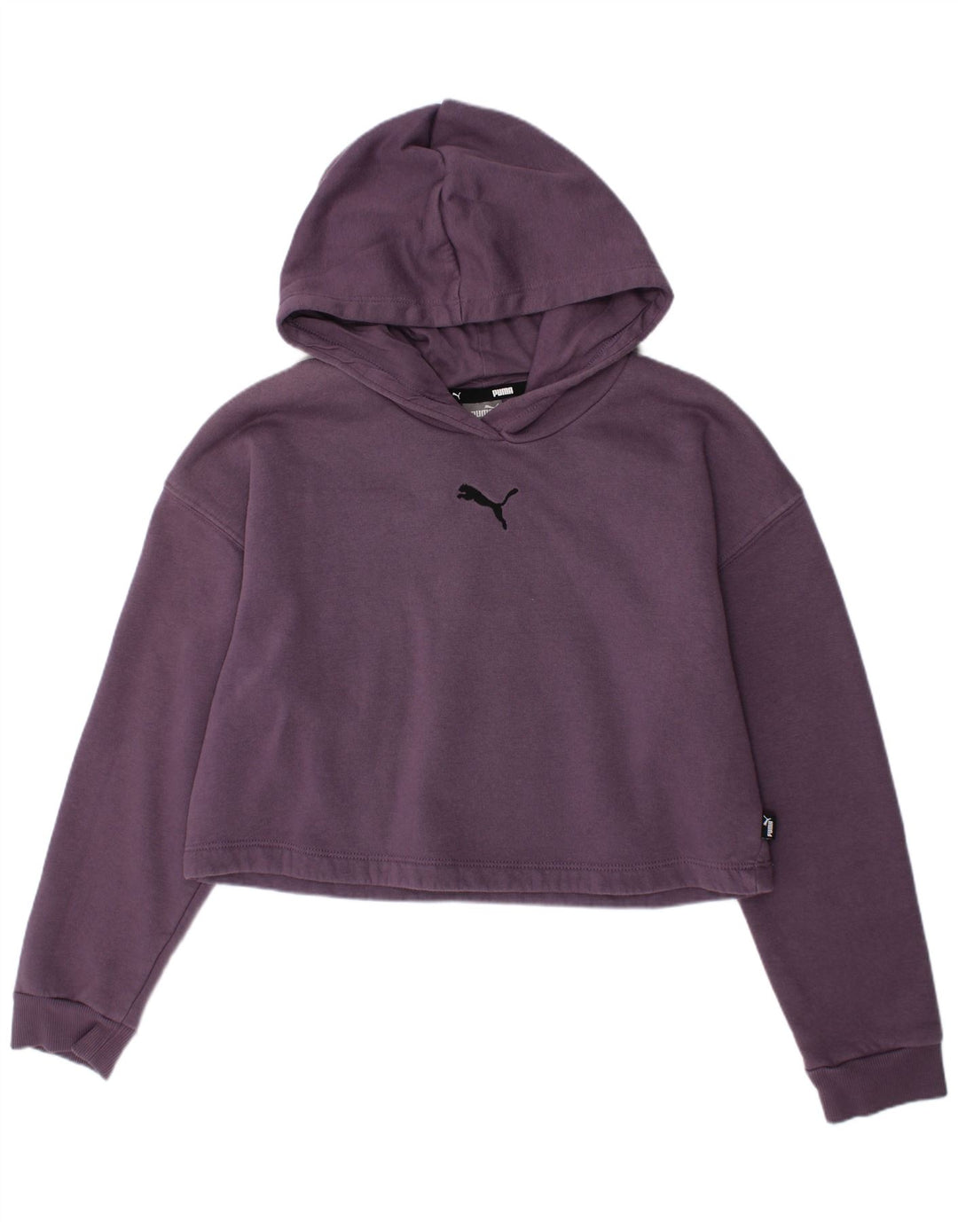 PUMA Meninas Crop Hoodie Jumper 11-12 Anos Algodão Roxo