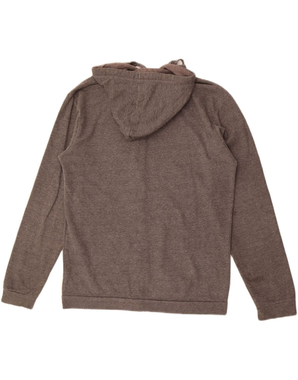 Sergio Tacchini Suéter masculino com capuz e zíper XL algodão manchado cinza