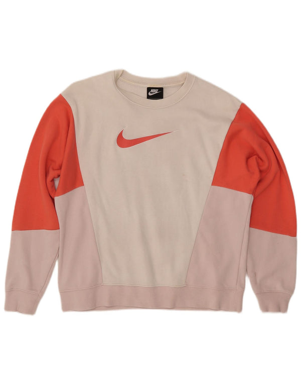 NIKE Womens Oversized Sweatshirt Jumper UK 10 Pequeno Multicolorido