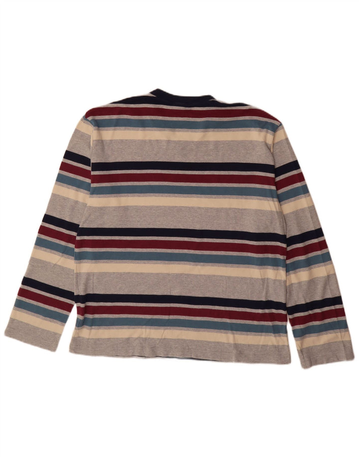 Fila Mens Top Manga Longa XL Algodão Listrado Multicolorido