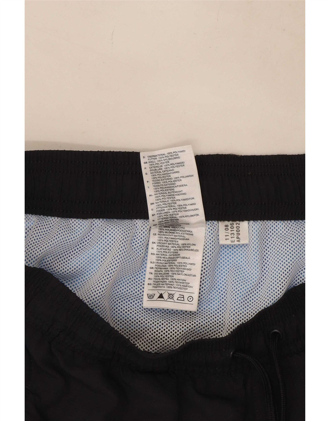 Adidas Mens Natação Shorts Grande Poliéster Colorblock Preto