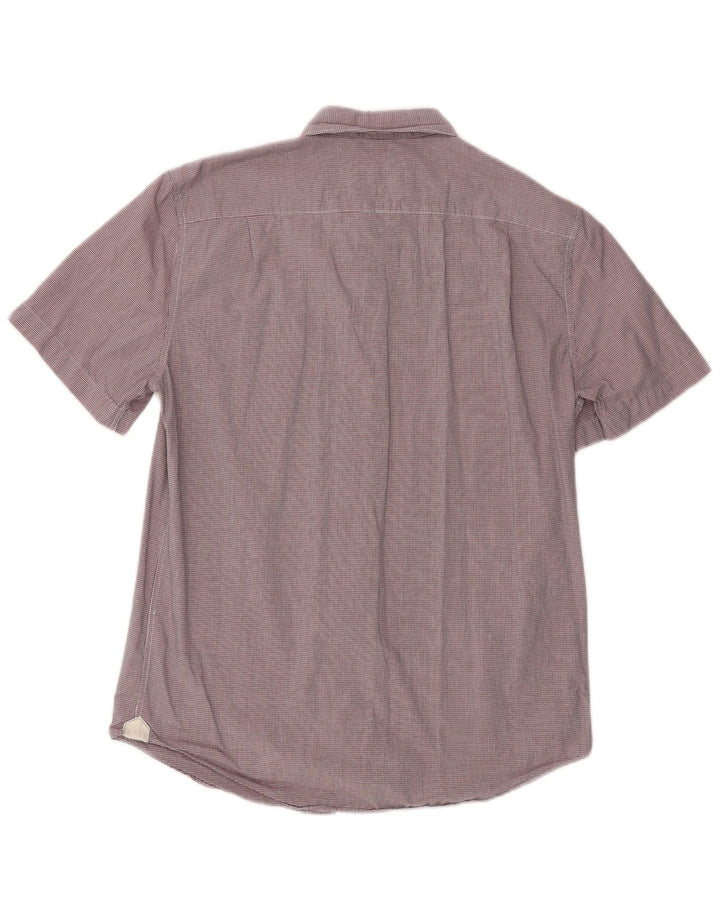 Camisa masculina Lacoste manga curta regular fit tamanho 40 médio xadrez borgonha