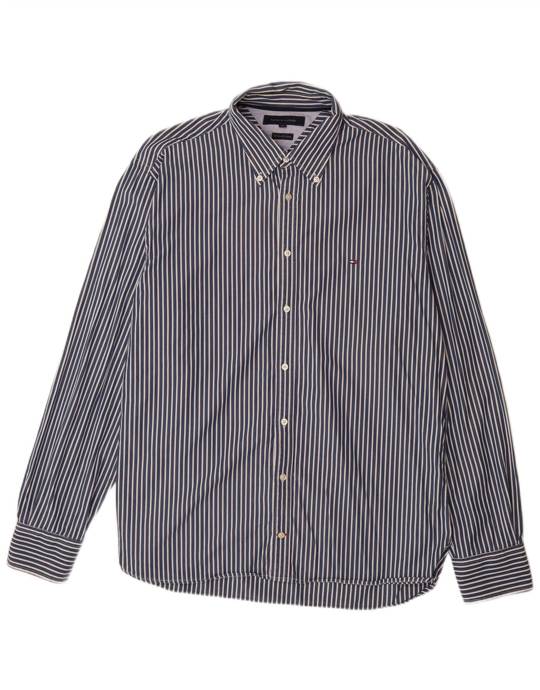 Camisa masculina TOMMY HILFIGER XL listrada azul marinho