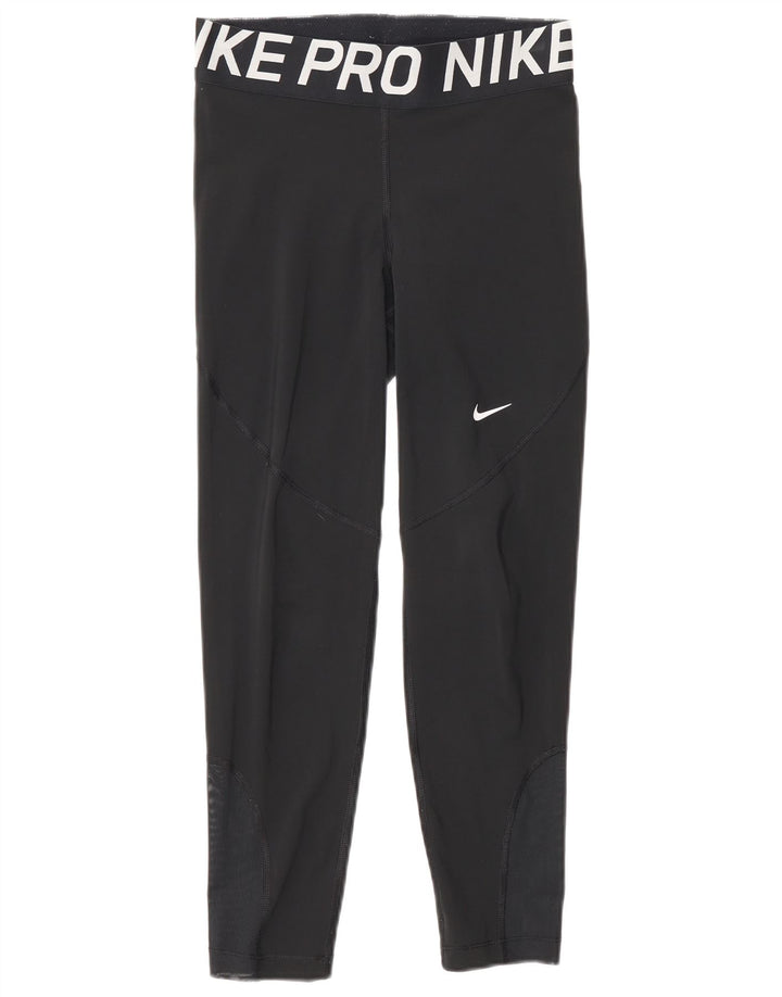 Leggings femininas Nike Graphic pequenas esportivas pretas de poliéster