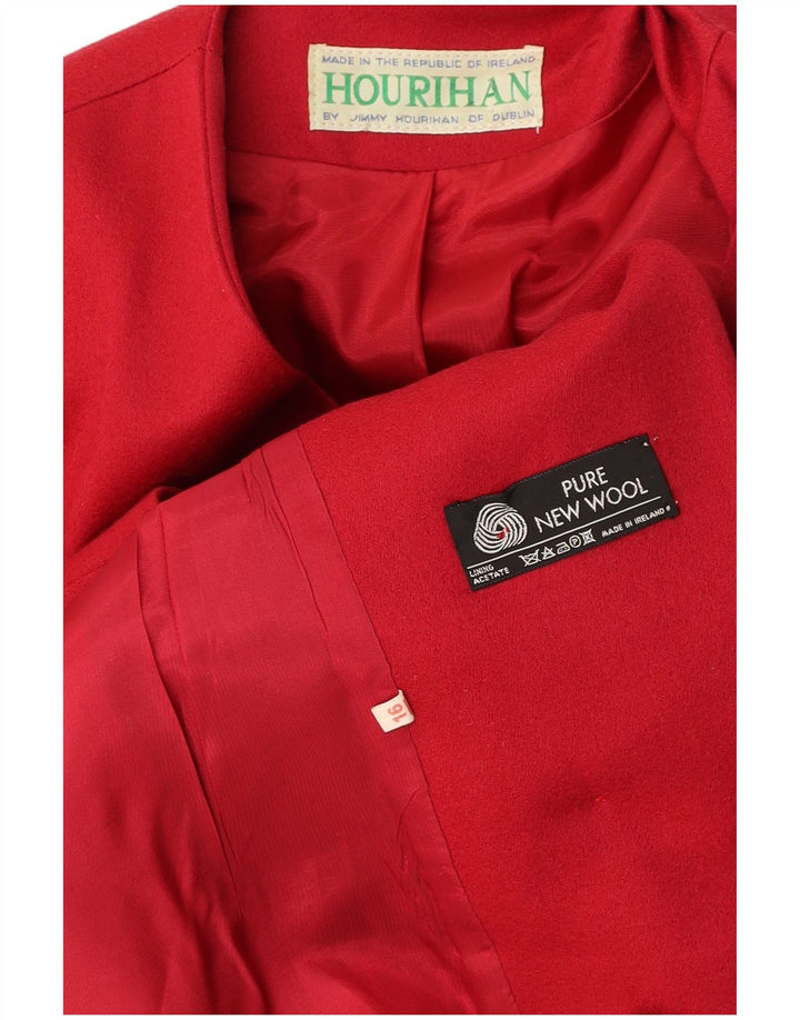 Jaqueta blazer feminina JIMMY HOURIHAN com peito duplo Reino Unido 16 grande Borgonha