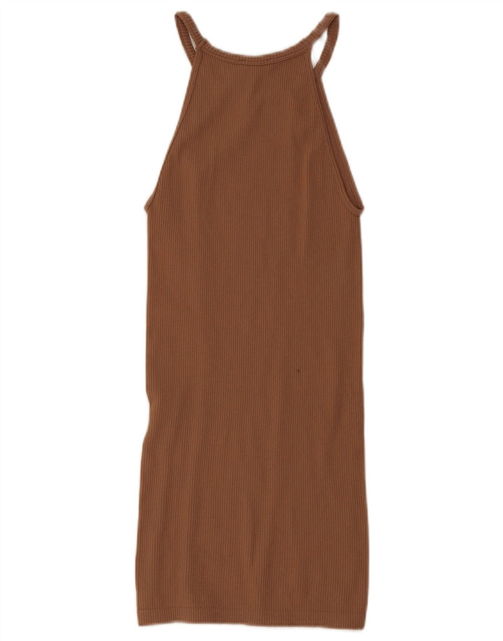 Zara Mini Vestido Halter Feminino UK 4 XS Marrom