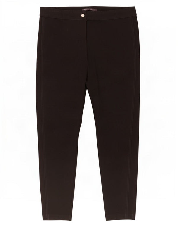 Calças cortadas femininas Marks & Spencer UK 16 grandes W34 L25 viscose preta