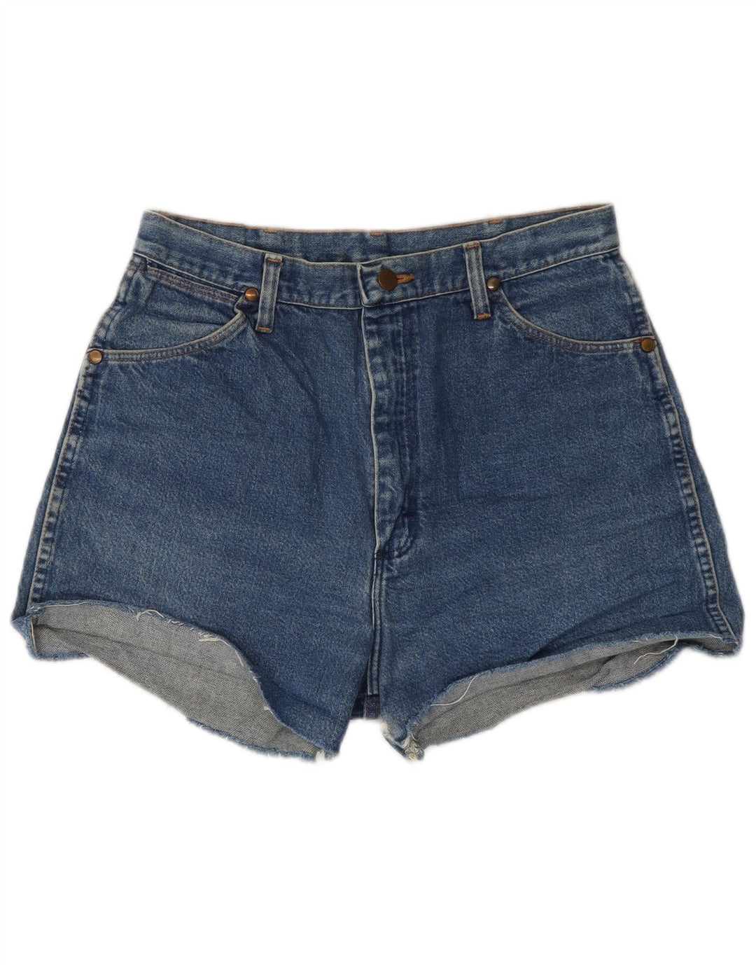 Shorts jeans feminino Wrangler W30 algodão azul médio