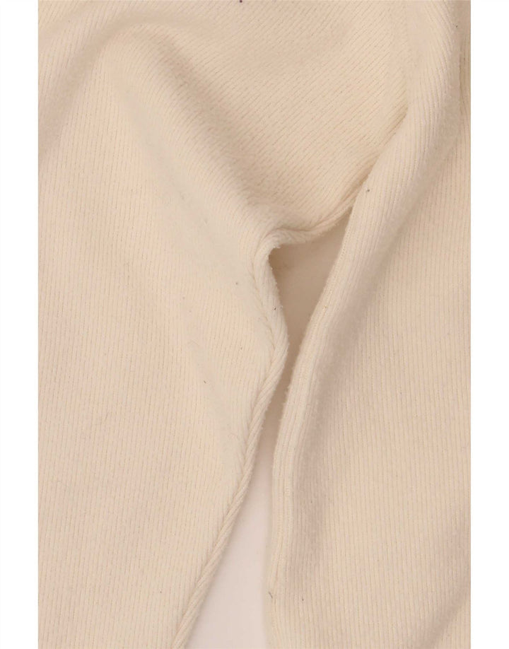 Suéter feminino Zara com gola redonda, Reino Unido 14, médio, branco, poliéster