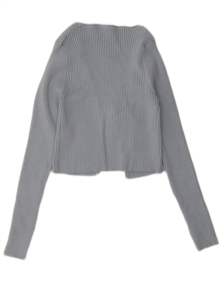 Zara Womens Bolero Jumper UK 12 Poliéster Azul Médio
