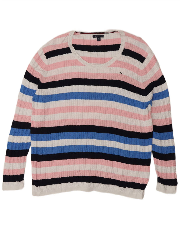 Tommy Hilfiger Suéter masculino com gola canoa 2XL clássico multicolorido