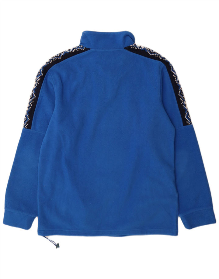 Sergio Tacchini Suéter masculino de lã com zíper e gola XL azul poliéster