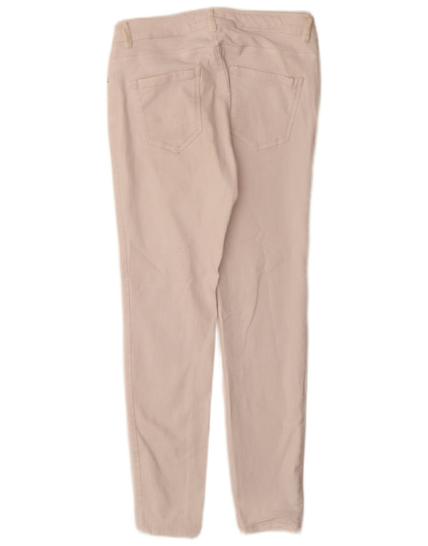 Zara Jeans Slim Feminino EU 40 Médio W30 L28 Algodão Branco