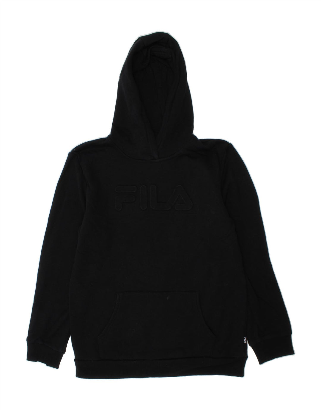 FILA Girls Graphic Hoodie Jumper 15-16 Years Black Cotton Vintage Fila and Second-Hand Fila from Messina Hembry 