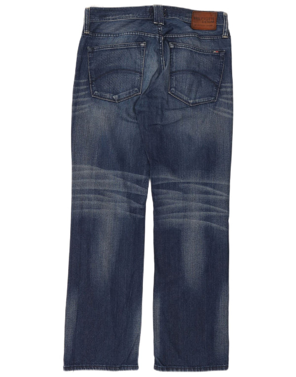 Jeans retos masculinos Tommy Hilfiger W34 L34 algodão azul
