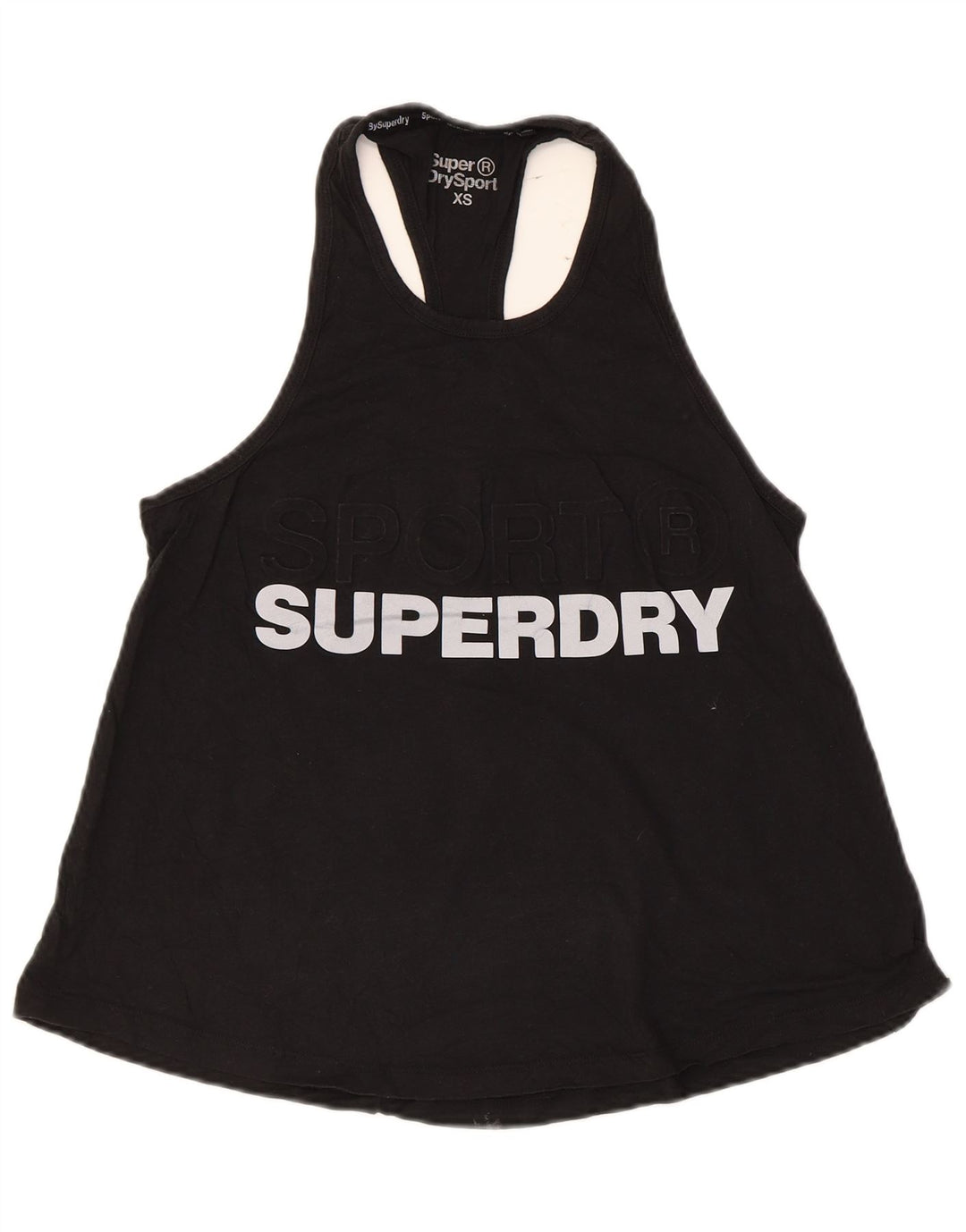 Top de colete gráfico feminino Superdry UK 6 XS algodão preto