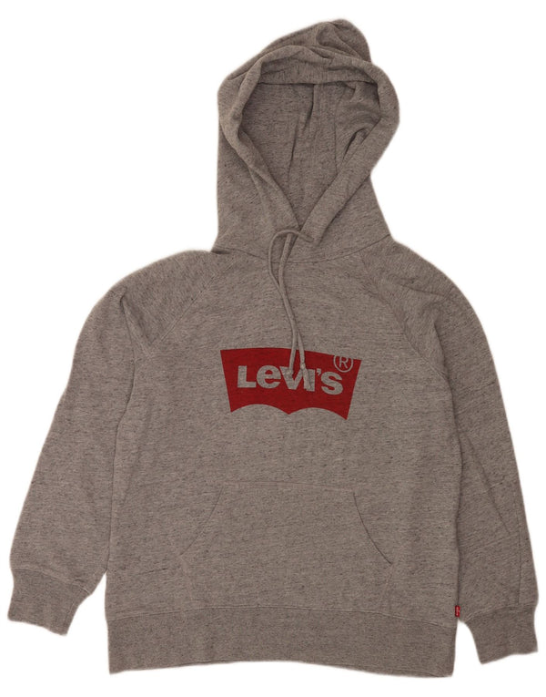 Levi's Mens Graphic Hoodie Jumper XS Grey Flecked Cotton