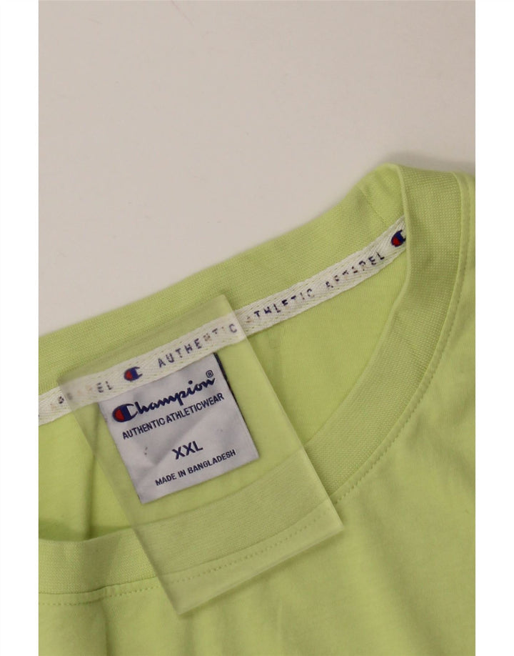 Camiseta gráfica masculina CHAMPION Top 2XL algodão verde