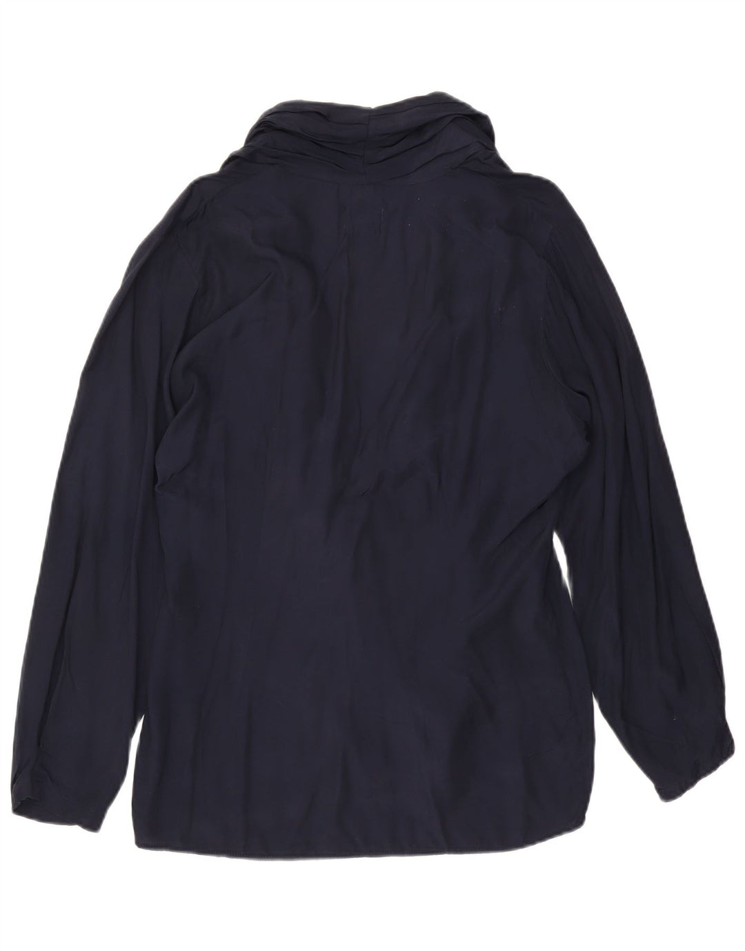 Blusa feminina Benetton Wrap Shirt IT 46 grande viscose azul marinho