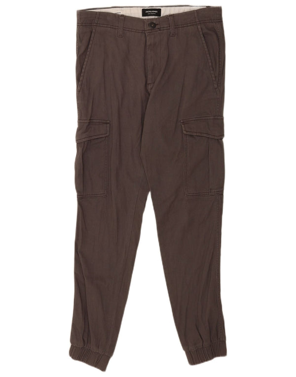 Calça cargo masculina Jack & Jones Joggers W30 L32 algodão cinza
