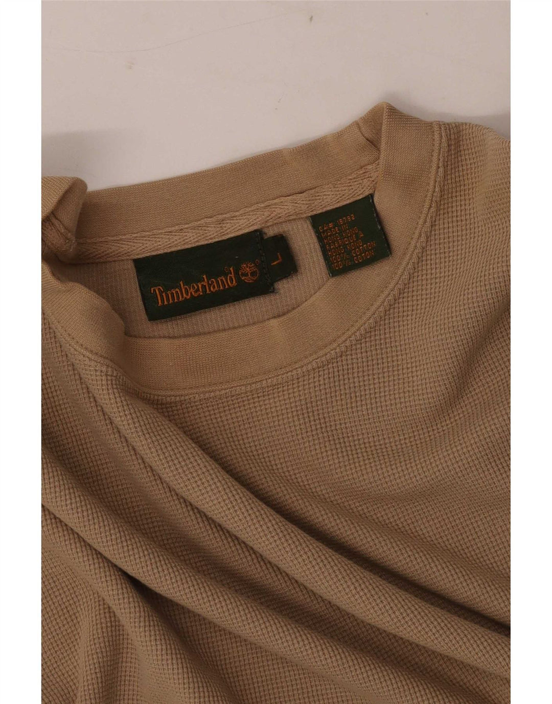 Timberland Mens Top Manga Longa Grande Algodão Marrom
