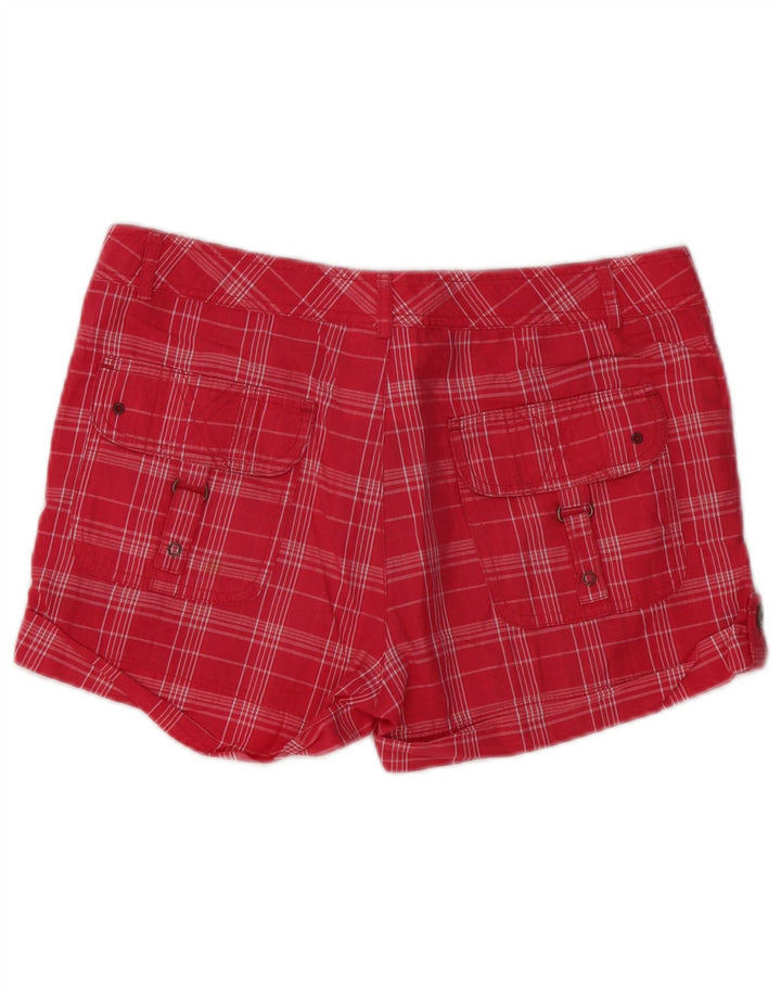 CHAMPION Hot Pants Feminino Pequeno W32 Xadrez Vermelho