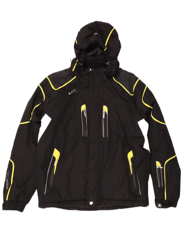 Jaqueta de esqui masculina com capuz AST UK 44 2XL poliamida preta Colourblock