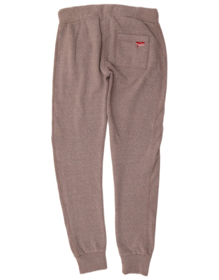 Calça de treino masculina SUPERDRY com estampa gráfica pequena de poliéster cinza