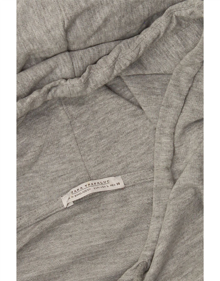 Blusa feminina com capuz ZARA UK 16 grande cinza