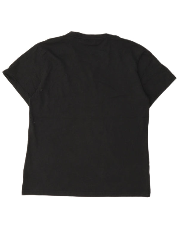 Camiseta feminina adidas manga curta gráfica top UK 12/14 médio preto esportivo