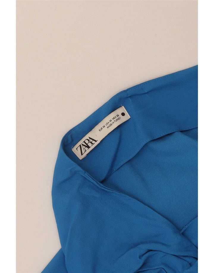 Zara Saia Midi Reta Feminina Médio W30 Azul