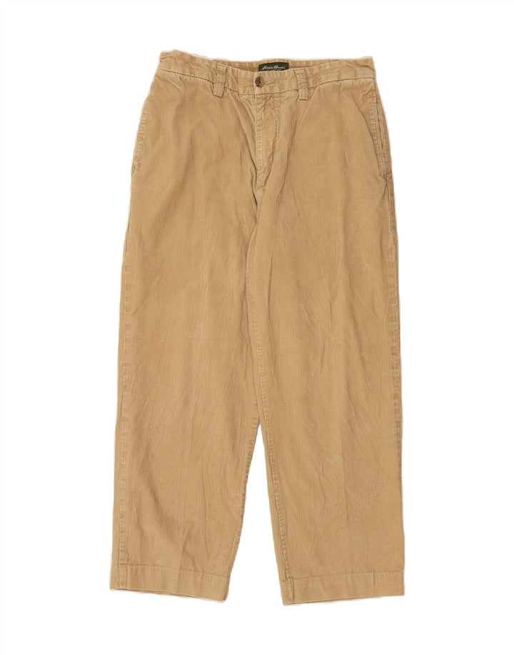 EDDIE BAUER Mens Classic Fit Corduroy Trousers W33 L27 Beige Cotton Vintage Eddie Bauer and Second-Hand Eddie Bauer from Messina Hembry 