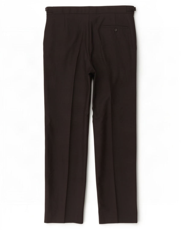 Calça masculina de terno reto Marks & Spencer W36 L31 lã virgem preta