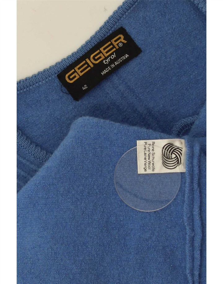 Colete feminino Geiger EU 42 grande azul lã nova