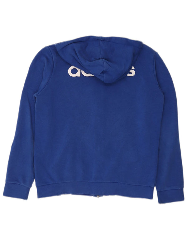 Suéter Adidas Boys Zip com capuz 11-12 anos algodão azul