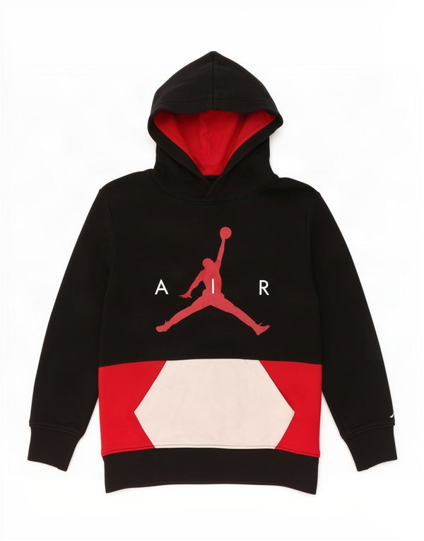 Suéter com capuz gráfico Jordan Boys 8-9 anos pequeno preto colorblock algodão